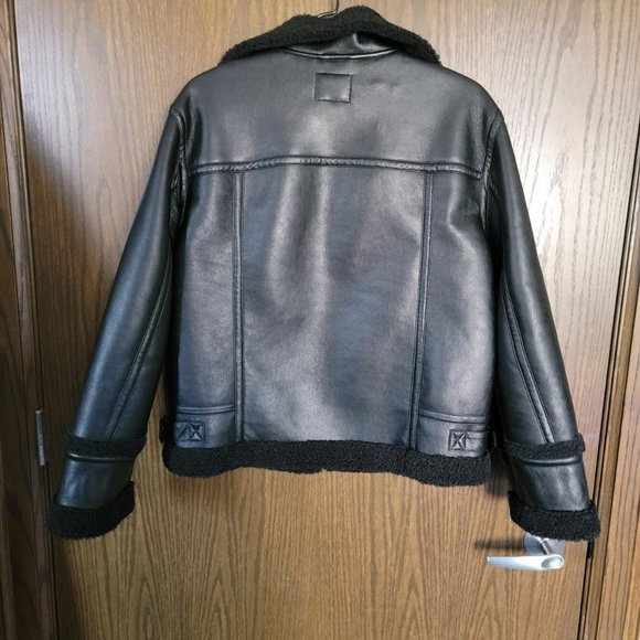 NWOT Super Soft Black Express Black Bomber Jacket Size Large - Picture 10 of 11